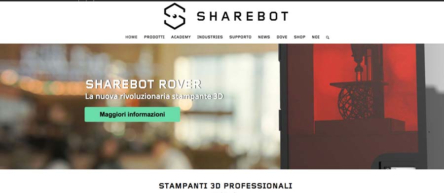 Rifacimento sito web Sharebot